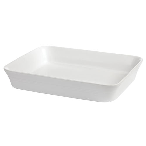 White 12.5x10" Rectangular Baker