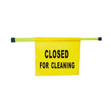 Closed For Cleaning Barrier Sign