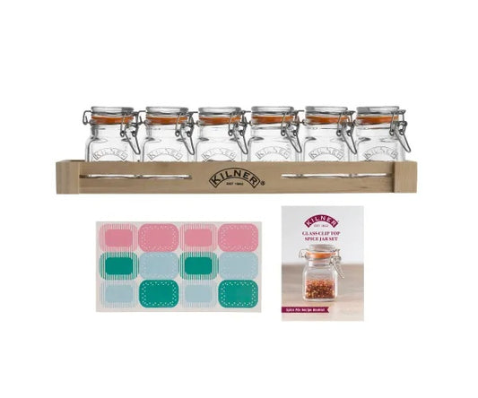 Kilner Glass Clip Top Spice Jar Set