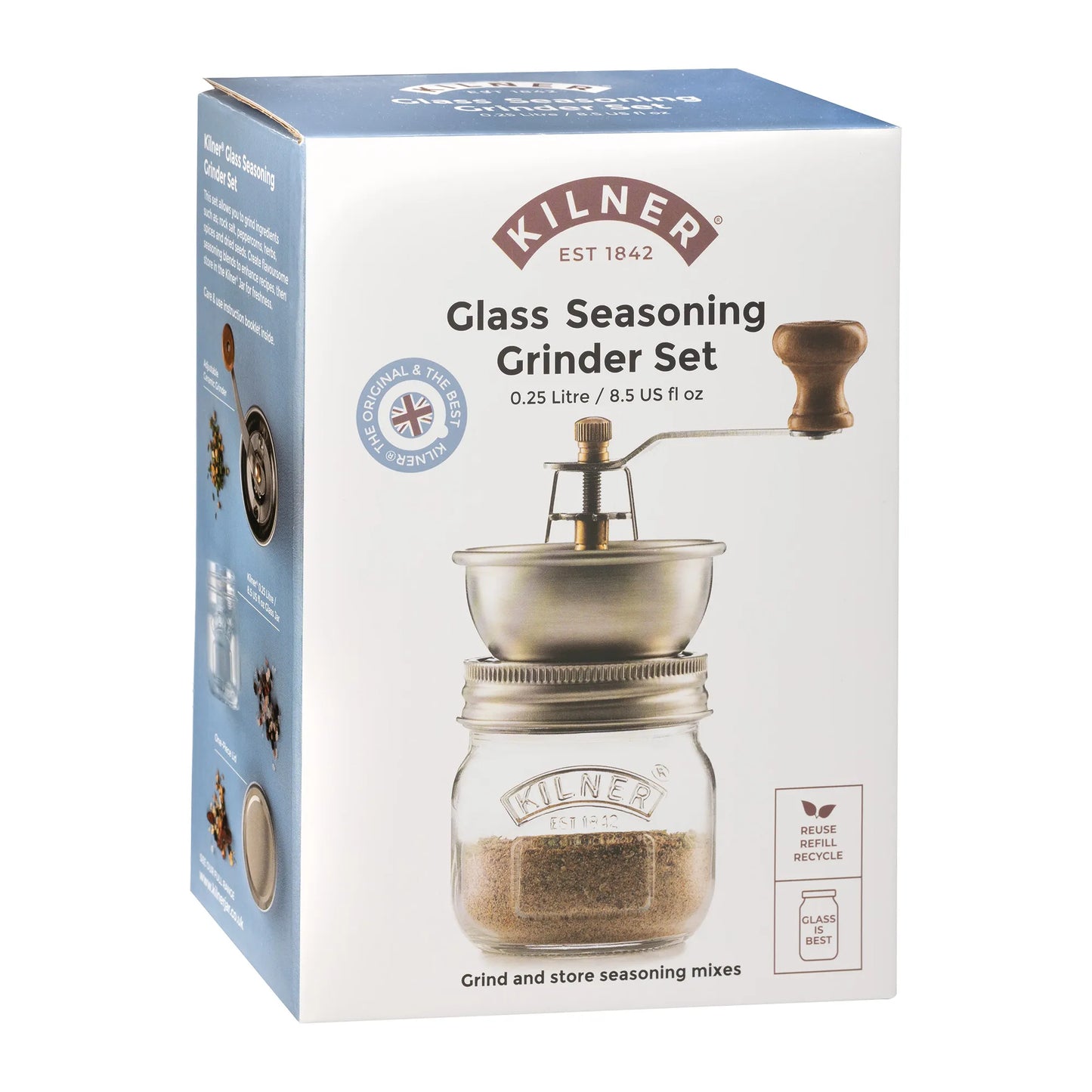 Kilner Glass Seasoning Grinder Set