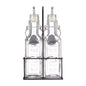Kilner Set of 2 oil bottles & metal rack