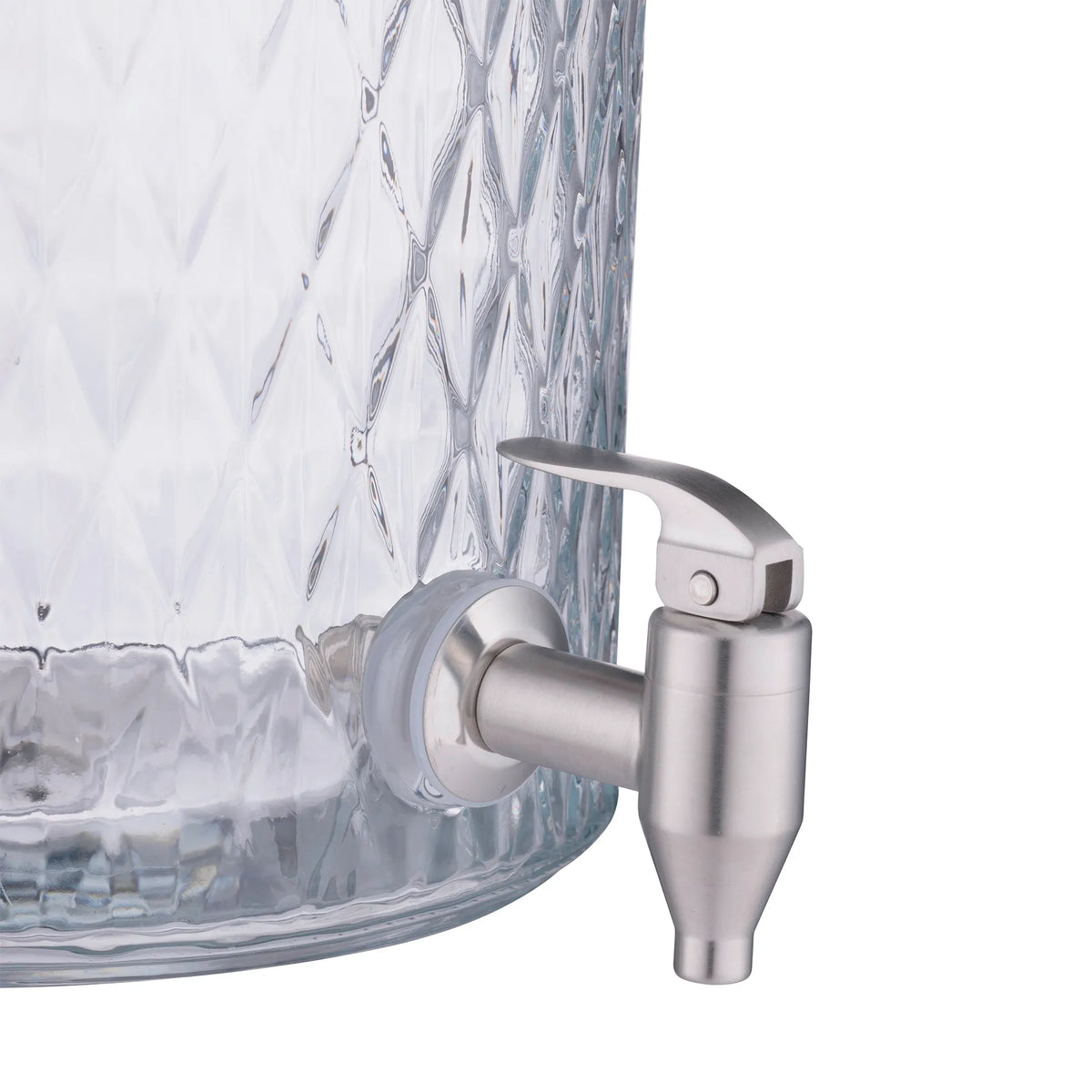 Kilner 8L Diamond Dispenser With Stainless Steel Pull Tap