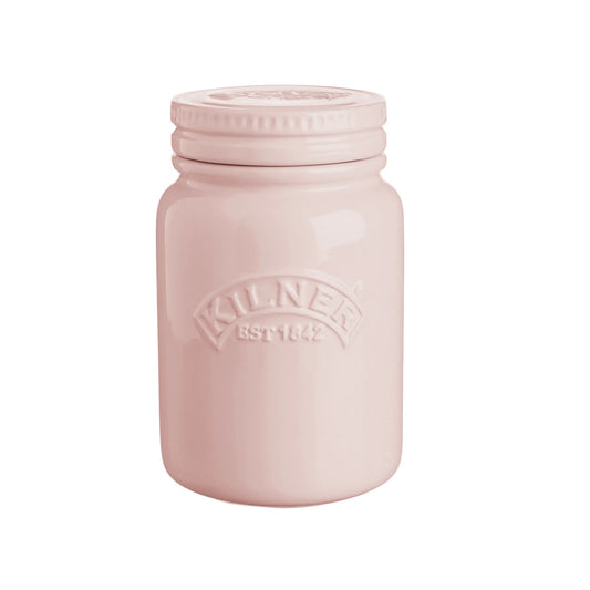 Kilner Ceramic Push Top Dusty Pink Jar 0.6 Litre
