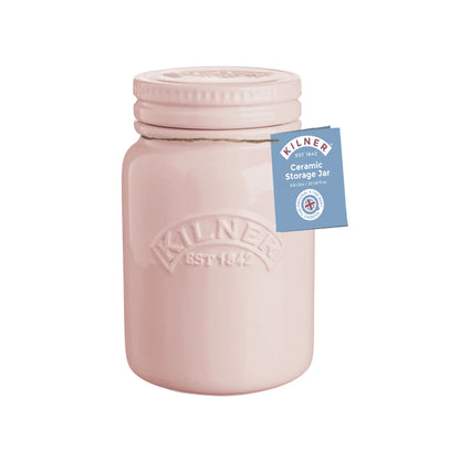 Kilner Ceramic Push Top Dusty Pink Jar 0.6 Litre