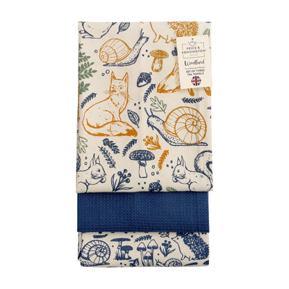 Price & Kensington Woodland Set of 3 Tea Towels