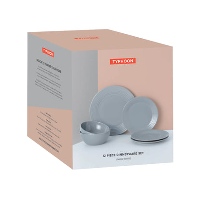 Typhoon Living Grey 12pc Dinnerware Set