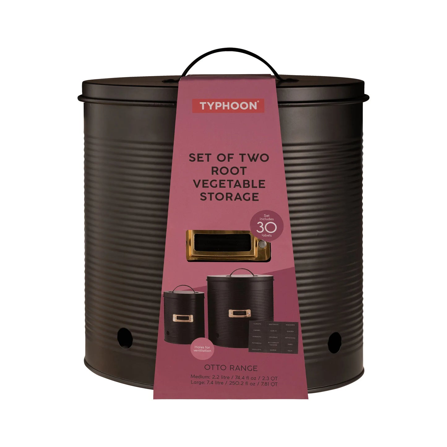 Typhoon Otto Black Set Of 2 Root Vegetable Storage