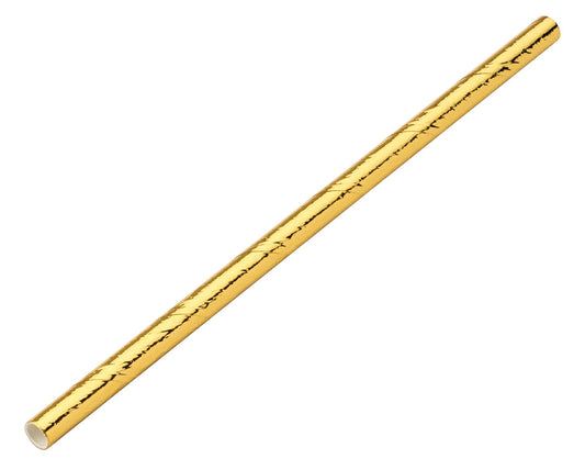 5.5" Gold Paper Cocktail Sip Straws 5mm Per 250