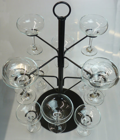 Cocktail Glass Tree Display Perfect for Serving Cocktails or Champagne 12 Glass