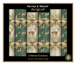 13.5" Green Deer Christmas Crackers - Pack of 6