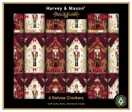 13.5" Deluxe Burgundy Nutcracker Christmas Crackers - Pack of 6