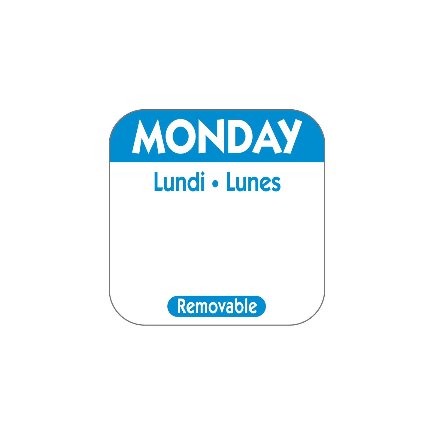 Monday 'Blue' Day Dot Labels 25mm Per 1000