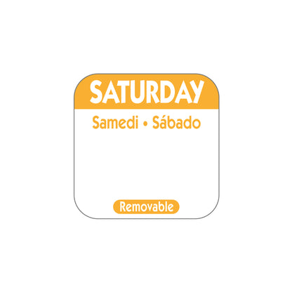 Saturday 'Orange' Day Dot Labels 25mm Per 1000