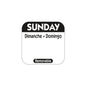 Sunday 'Black' Day Dot Labels 25mm Per 1000