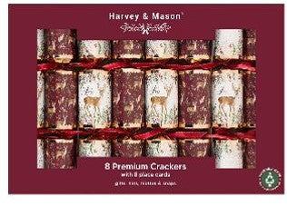 12.5" Premium Burgundy Deer Christmas Crackers - Pack of 8