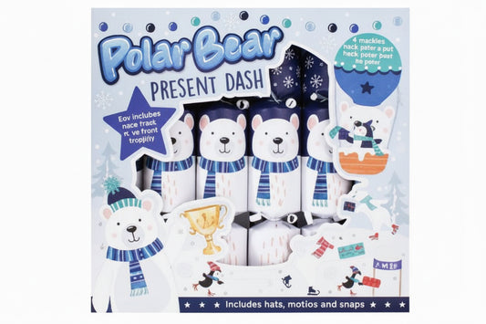 12" Polar Bear Dash Christmas Crackers - Pack of 6
