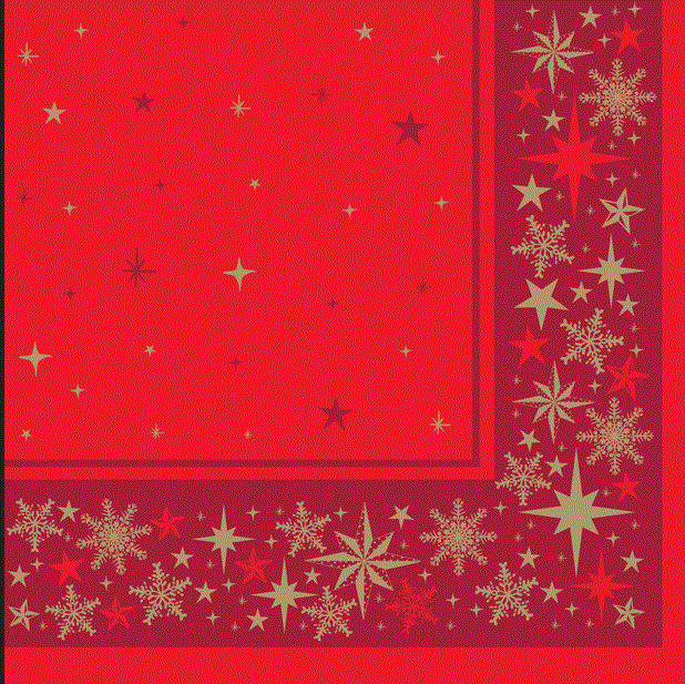 40cm 3Ply Red Merry & Bright Serviettes Per 100