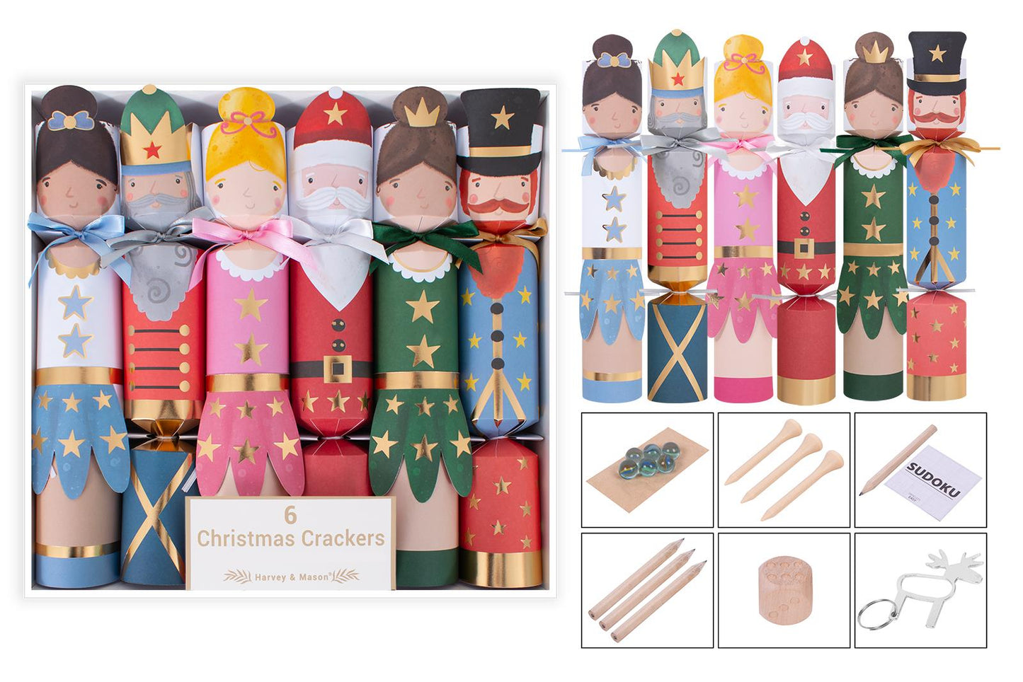 12" Nutcracker Christmas Crackers Per 6