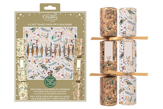 Make Your Own Gold Christmas Crackers Per 6