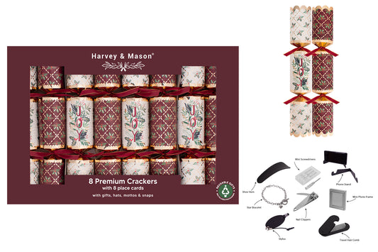 8 Pack Premium Burgundy Joy 12.5" Crackers