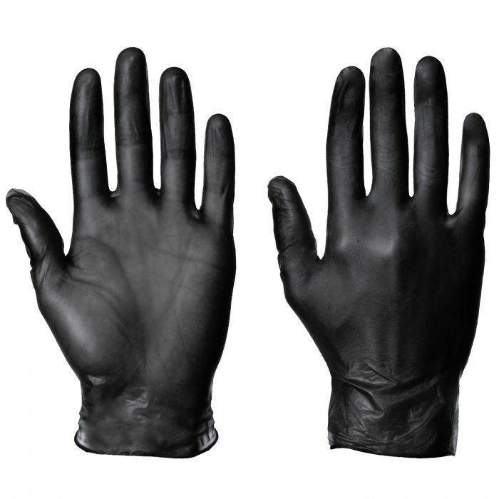 Disposable Vinyl Powder Free Black Gloves Medium