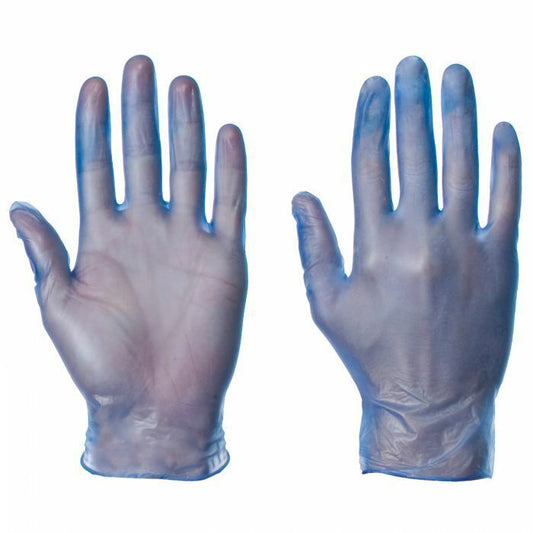 Disposable Vinyl Powder Free Blue Gloves Large