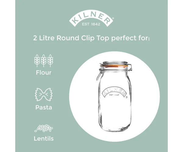 Kilner Round Clip Top Jar 2L