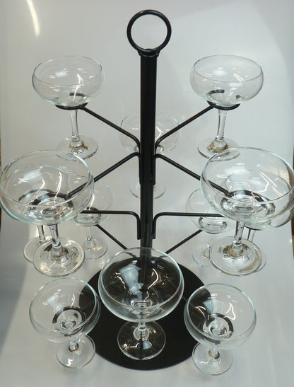 Cocktail Glass Tree Display Perfect for Serving Cocktails or Champagne 12 Glass