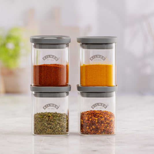 Kilner Fresh Storage 4pce Spice Jar Set 0.16Litre