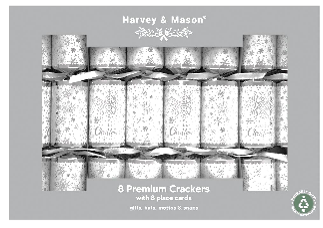 12.5" Premium Silver Snowflake Christmas Crackers – Pack of 8