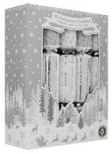 12" Silver Snowflake Christmas Crackers - Pack of 10