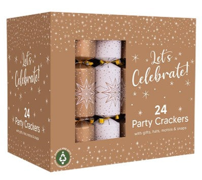 9" Gold Star Christmas Crackers - Pack of 24