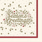 40cm 3ply Burgundy Seasons Greetings Serviettes Per 100