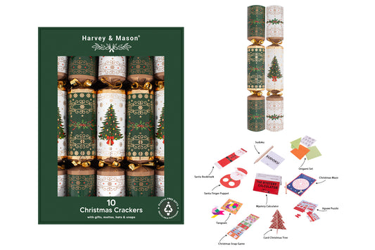 10 Pack Tree & Wreath 14" Crackers