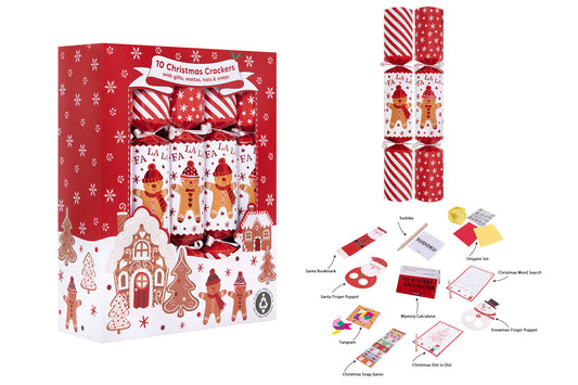 10 Pack Family Gingerbread 12" Crackers