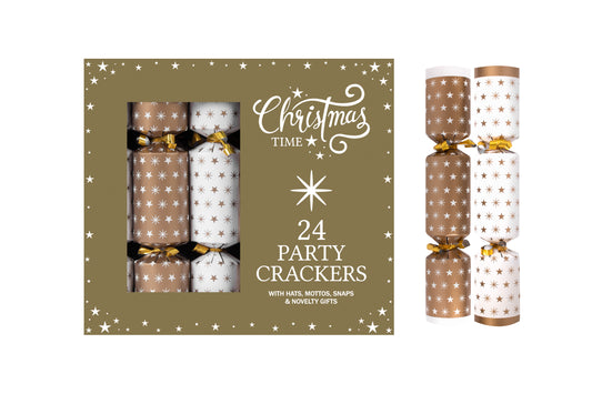24 Pack 9" Gold Stars Cracker Party Box