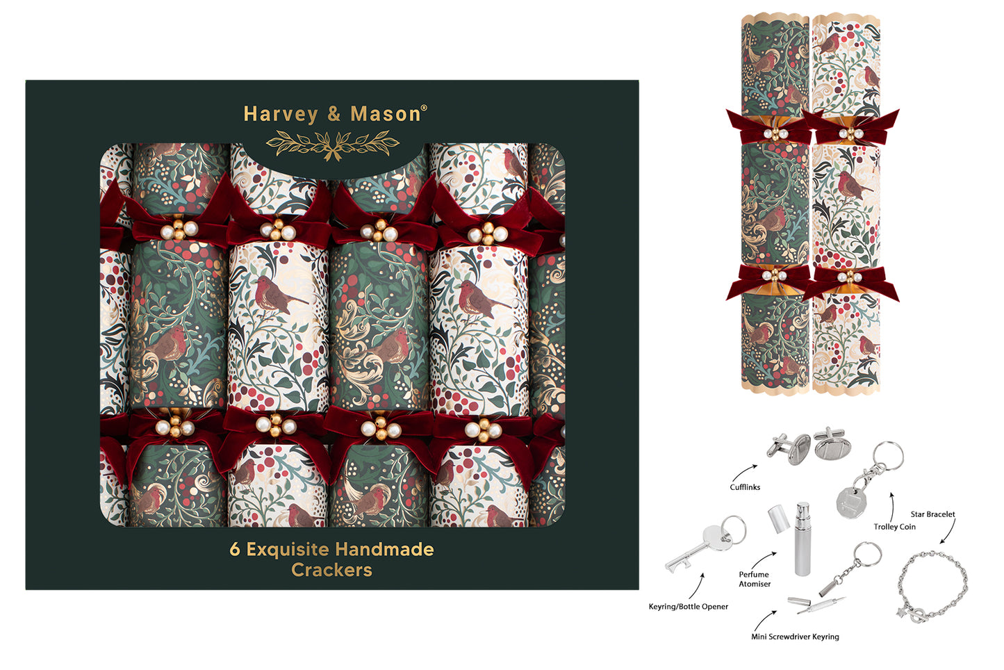 6 Pack Exquisite Robin 13.5" Crackers