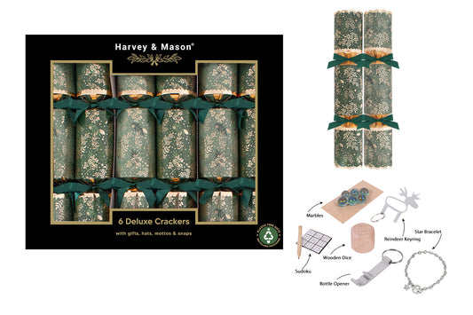 6 Pack Deluxe Green Foliage 13.5" Crackers