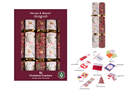 10 Pack Burgundy Woodland 14" Crackers