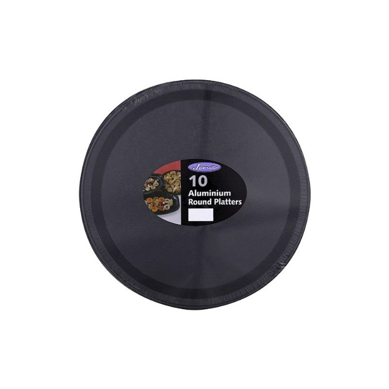 12" Black Foil Round Trays