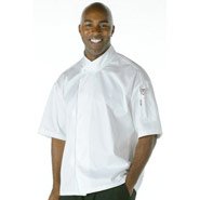 Chef Works Springfield Zipper Mens Chefs Jacket White