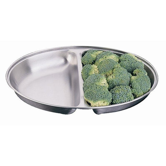 Oval 10" 2 divided Veg Dish S/S