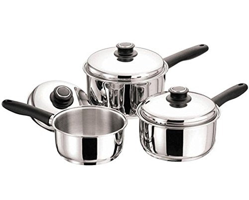 Stainless Steel 3 Piece Saucepan Set