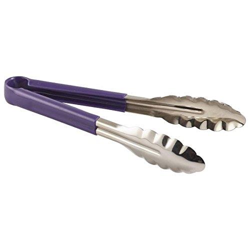 Genware Colour Coded Stainless Steel Tong 23cm Purple