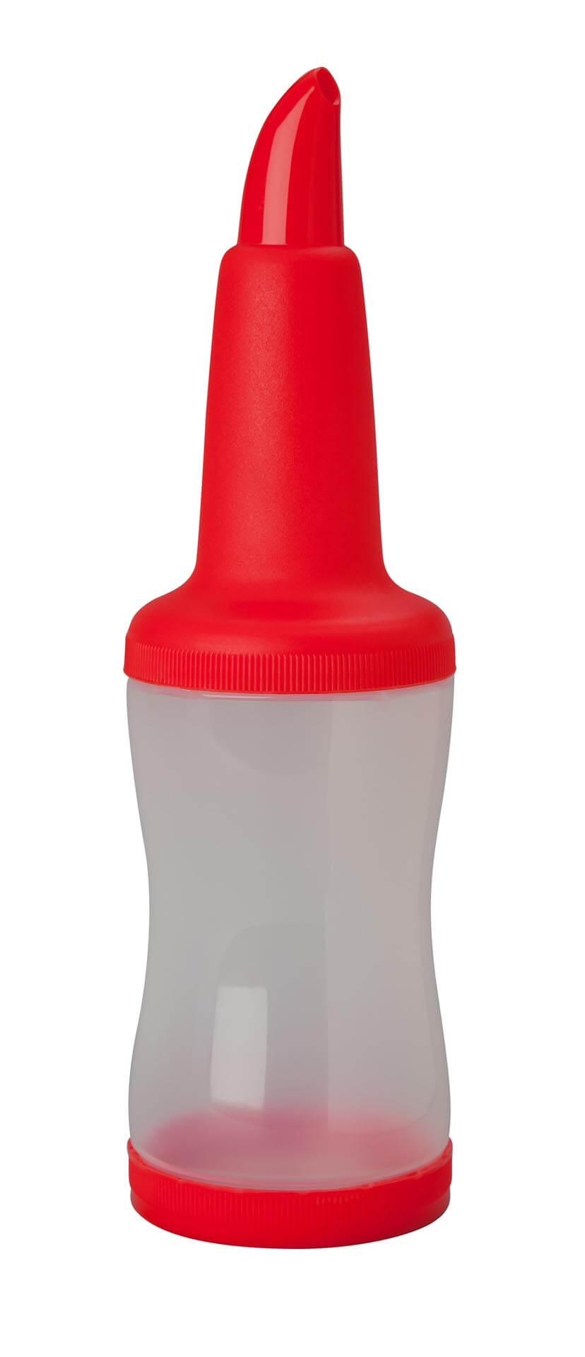 Freepour Bottle With Red Spout and Lid