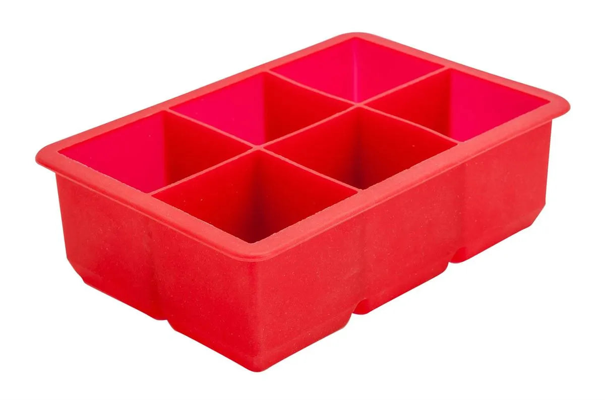 6 Section red silicone ice mould