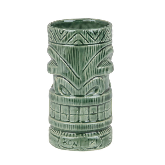 Ceramic Kon Tiki Mug Faded Green 630ml Tiki Bar Cocktail Mug