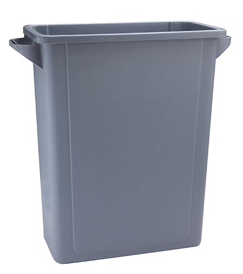 Grey Slim Recycling Bin 65 Litres Catering Bin Dustbin Rubbish Bottles