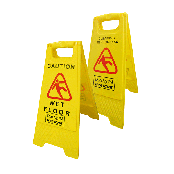 5 Pack Of "A" Frame Wet Floor & Cleaning In Progress Warning Hazard Sign - Comes With TCH Anti-Bacterial Pen!