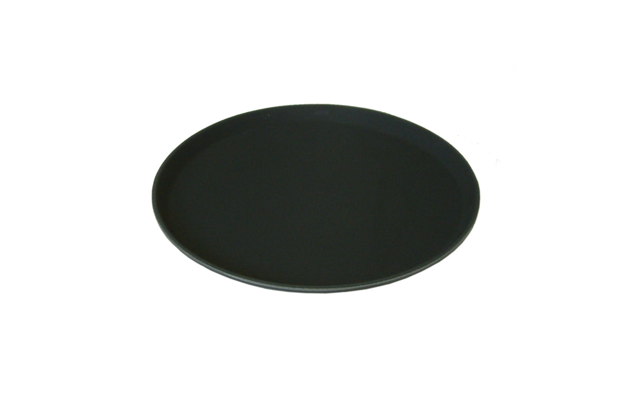 11" Round Black Non-Slip Trays Per 6